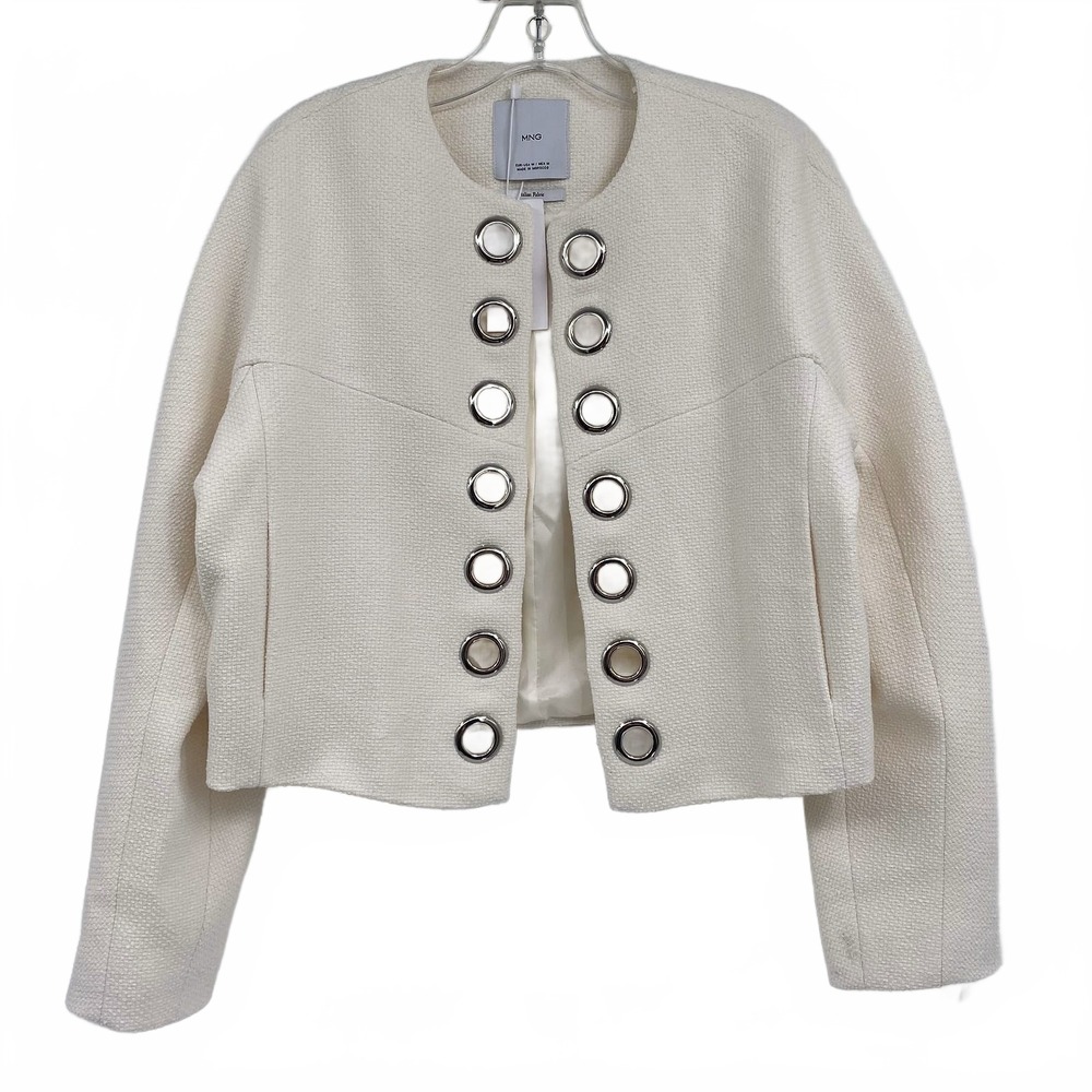Mango Cream Tweed Grommet Jacket | Regular M Women’s Coat